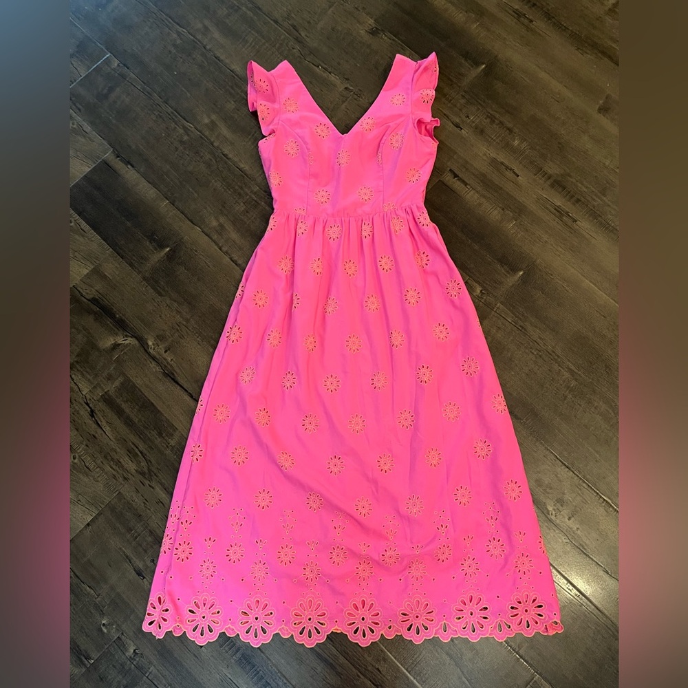 Lilly Pulitzer Hot Pink Eyelet Maxi Dress